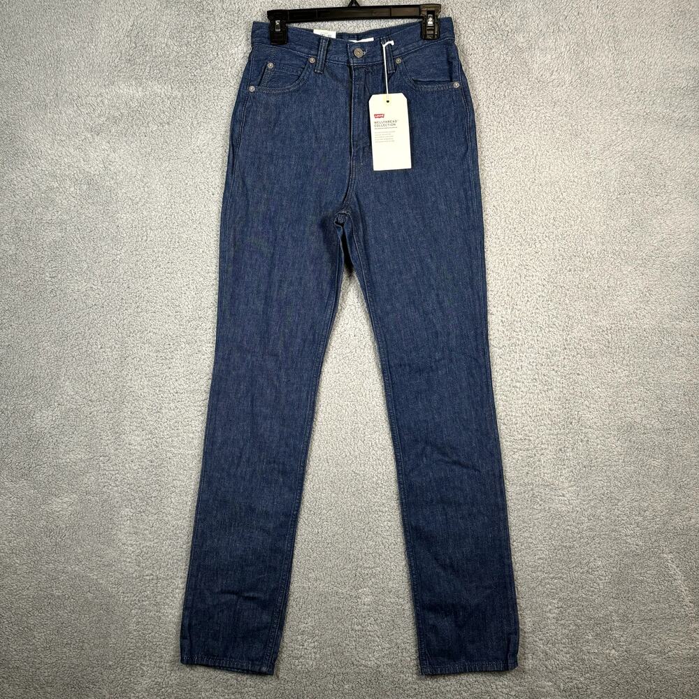 Levis Jeans Womens 26x33 Indigo Dark Wash 70s High Slim Straight Wellthread New